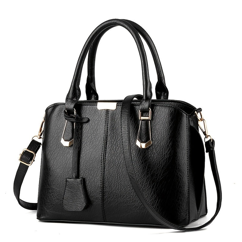 Women's Fashion Handbag, PU Leather Crossbody Bag, Double Handle Office Purse