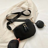 Fashion Textured Crossbody Bag, Trendy PU Waist Purse, Women's Stylish Shoulder Bag & Fanny Pack