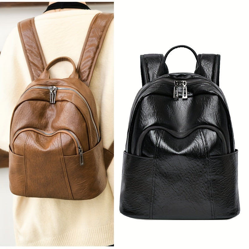 Vintage Large Capacity Backpack, Retro Preppy College Schoolbag, Women's Fashion Travel Daypack Knapsack
