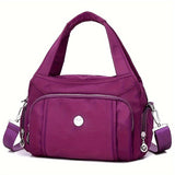 realaiot  Multi-Pocket Nylon Crossbody Bag, Waterproof Sports Fitness Shoulder Bag, Outdoor Travel Handbag & Purse