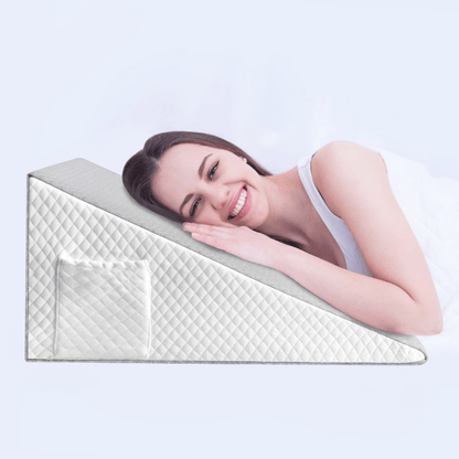 1/2pcs Ultimate Comfort Bed Wedge Pillow - Ergonomic Memory Foam Incline Cushion for Legs and Back Support, Relieving Sleep Apnea, Pregnancy, Acid Reflux, GERD, Heartburn, and Anti Snore - Machine Washable Removable Cover and Breathable Design for a Restf