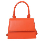 Minimalist Textured Top Handle Bag, All-Match Flap Small Shoulder Bag, Women Girls PU Leather Handbag Purse