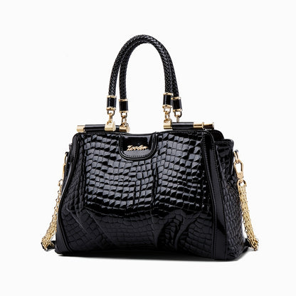 Fashion Black Handbag, Women's Chain Crossbody Bag Stylish Purse With Removable Strap