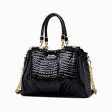 realaiot  Fashion Black Handbag, Women's Chain Crossbody Bag Stylish Purse With Removable Strap