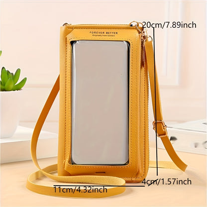 realaiot  Simple Touch Screen Shoulder Bag, Minimalist Phone Bag, Casual Portable Coin Purse