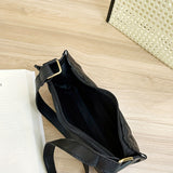 realaiot  Quilted Heart Pattern Underarm Bag, PU Leather Textured Bag Purse, Fashion Versatile Baguette Bag