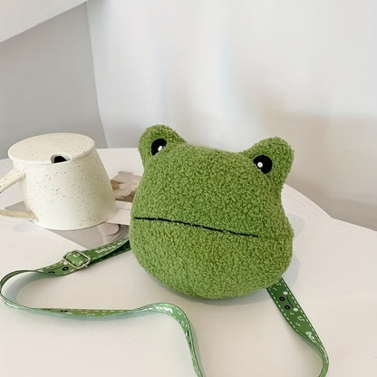 realaiot  Frog Shaped Crossbody Bag, Kawaii Cartoon Shoulder Bag, Cute Stuffed Animal Coin Purses