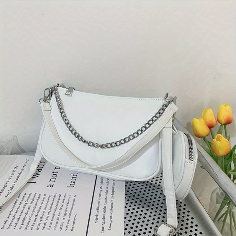 realaiot  Mini Crossbody Bag For Women, PU Leather Shoulder Bag, Simple And Fashionable Underarm Bag