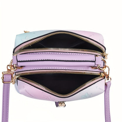 Gradient Color Handbag For Women, Fashion Rainbow Crossbody Bag, Top Handle Purse For Every Day