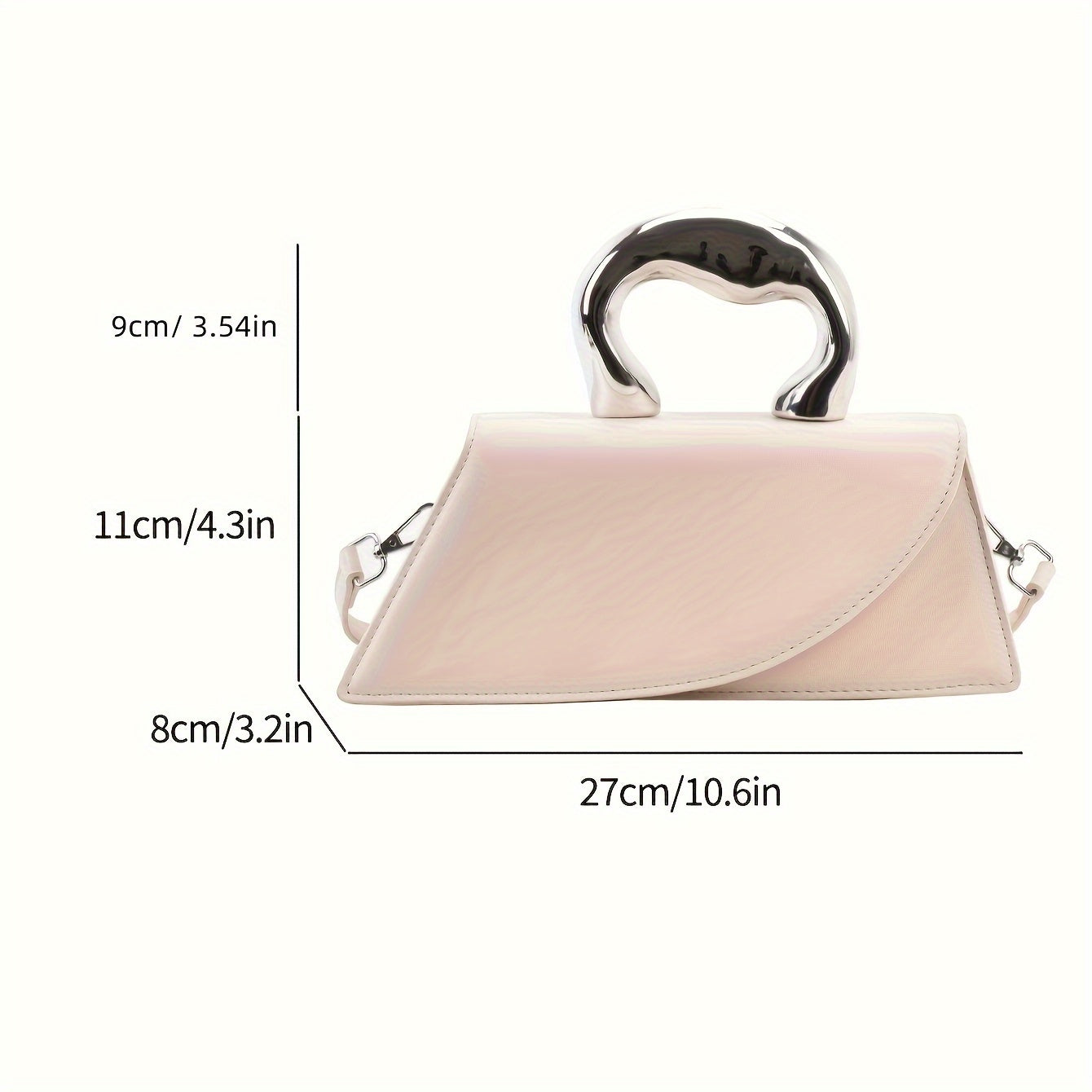 realaiot  Trendy Niche Design Satchel Bag, Top Handle Flap Purse, Novelty Women's PU Leather Purse