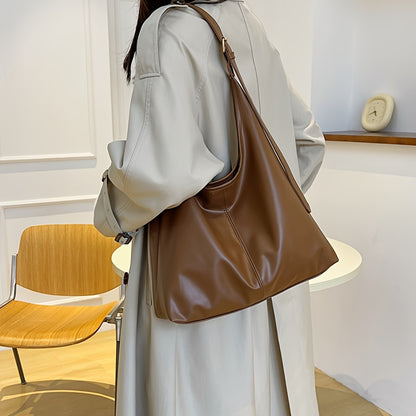 Large Capacity Minimalist Hobo Bag, All-Match Shoulder Shopping Bag, Simple Commuter Bag