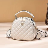 Minimalist Classic Zipper Satchel Bag, Solid Color Quilted Detail Crossbody Bag, Women's All-Match Bag