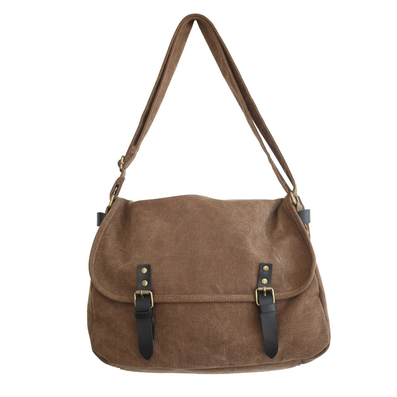 Casual Simple Messenger Bag, Canvas Large Capacity Crossbody Bag, Minimalist Flap Bag For School