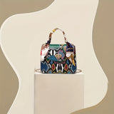 realaiot  Mini Snake Pattern Crossbody Bag With Silk Scarf, Fashion Handbag, Women's Crossbody Bag, 22.0*16.99cm
