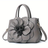 Elegant Flower Decor Tote Bag, Fashion Top Handle Satchel, Women's Casual Handbag, Shoulder Bag & Purse