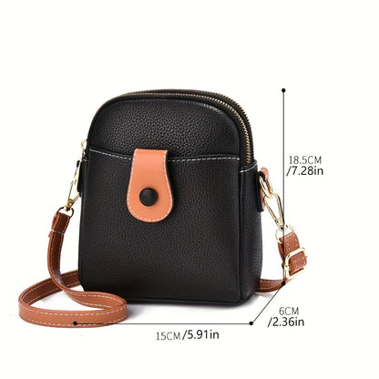 realaiot  Mini Vintage Crossbody Cellphone Bag, Retro Small Shoulder Bag, Women's Casual Handbag, Coin Purse & Wallet (15.01cm X 18.49cm X 5.99cm)