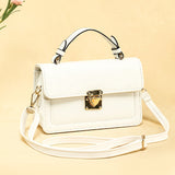 realaiot  Retro Flower Crossbody Bag, Trendy Mini Square Handbag, Solid Color Shoulder Bag For Women