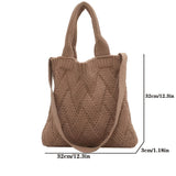 Vintage Crochet Handbag, Women's Knitted Shoulder Bag, Large Capacity Travel Tote Bag