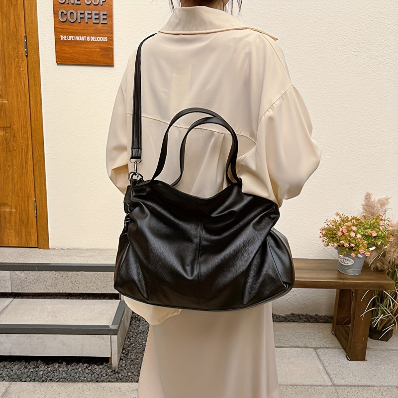 realaiot  Vintage Large Capacity Hobo Bag, Retro Crossbody Tote Bag, Women's Fashion Handbag, Shoulder Bag & Purse
