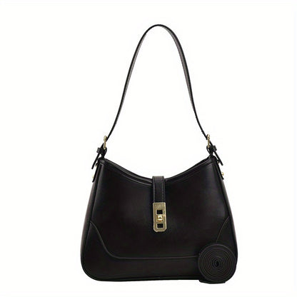 Minimalist Shoulder Bag For Women, Color Contrast Underarm Bag, Fashion PU Leather Handbag