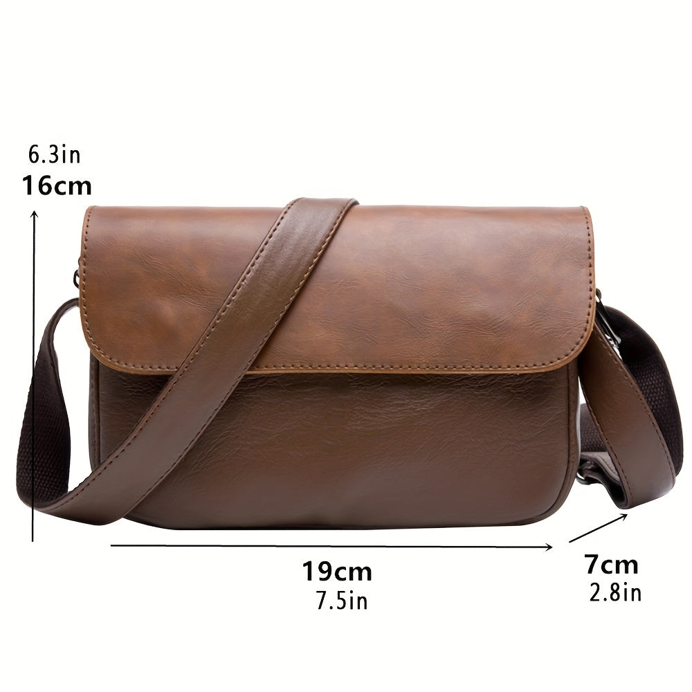 Fashion Leather Shoulder Bag Crossbody Bags Street Style Shoulder Bag Messenger Bag Small Flap Bag Handbag  For Men