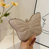 realaiot  Glitter Butterfly Shaped Crossbody Bag, Shiny Chain Shoulder Bag, Kawaii Y2K Purse For Women