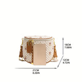 realaiot  Cute Bear Print Waist Bag, Trendy PU Leather Saddle Bag, Women's Zipper Crossbody Purse