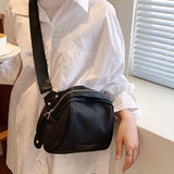 realaiot  Fashion Casual Crossbody Bag, Simple Versatile Nylon Shoulder Bag With Zipper, Women's Trendy Versatile Handbag & Purse