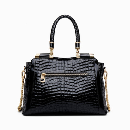 Fashion Black Handbag, Women's Chain Crossbody Bag Stylish Purse With Removable Strap