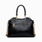 realaiot  Fashion Black Handbag, Women's Chain Crossbody Bag Stylish Purse With Removable Strap