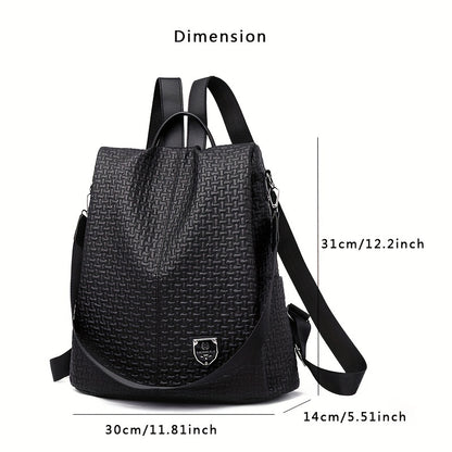 Fashion Anti-Theft Backpack Purse, Solid Color Travel Daypack, Women's Casual Convertible School Knapsack