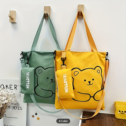 Kawaii Cute Shoulder Bag, Cartoon Large Capacity Crossbody Bag, Handbag & Tote Bag For Women School