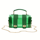 realaiot  Mini Transparent Jelly Crossbody Bag, Fashion Clear Shoulder Bag, Women's Cute PVC Handbag & Purse