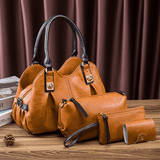 Classic Style Purse 4pcs Set, Women's Fashion Tote Bag & Shoulder Bag & Clutch Bag & Card Holder Set
