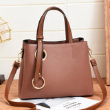 Classic Style Handbags For Women, Double Handle Satchel Purses, Fashion PU Leather Crossbody Bag