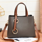 Classic Style Handbags For Women, Double Handle Satchel Purses, Fashion PU Leather Crossbody Bag