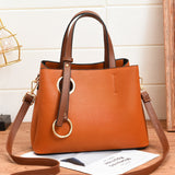 Classic Style Handbags For Women, Double Handle Satchel Purses, Fashion PU Leather Crossbody Bag