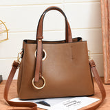 Classic Style Handbags For Women, Double Handle Satchel Purses, Fashion PU Leather Crossbody Bag