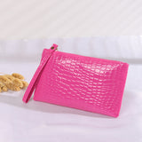 Crocodile Embossed Clutch Bag, Fashion Wrist Wallet, Women's Zipper Handbags, Faux Leather Coin Purse For Phone