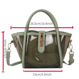 Minimalist Transparent Satchel Bag, Turn-Lock Handbag With Insert Bag, Women's All-Match Bag