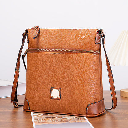 realaiot  Retro Style Crossbody Bag, Vegan Leather Square Purse, Fashion Shoulder Bag For Women