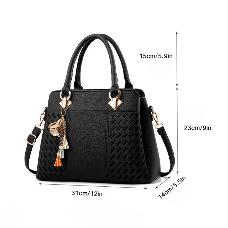 realaiot  1pc Single Shoulder Bag Crossbody Bag, Fashionable Metal Tassel Decoration Crossbody Bag, Women's Trendy Versatile PU Leather Bag