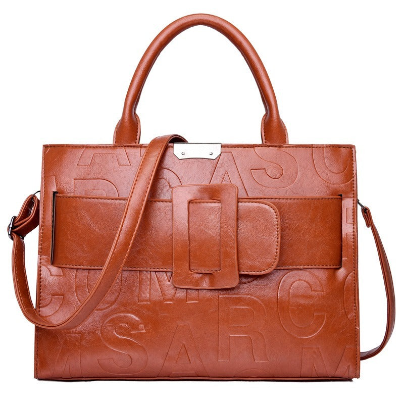 realaiot  Vintage Large Capacity Tote Bag, Retro Top Handle Satchel, Women's Casual Handbag, Shoulder Bag & Crossbody Purse