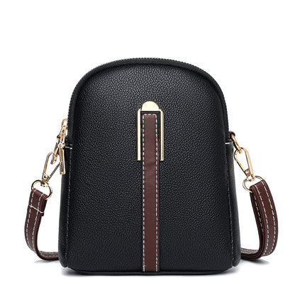 realaiot  Casual Colorblock Crossbody Bag, All-Match Zipper Shoulder Bag, Minimalist Mobile Phone Bag