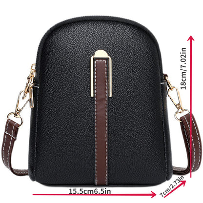 realaiot  Casual Colorblock Crossbody Bag, All-Match Zipper Shoulder Bag, Minimalist Mobile Phone Bag