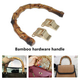 realaiot 1pc Handle With 2 Buckles, Imitation Bamboo Bag Handle Replacement, Diy Handbag Tote Handles, Crochet Purses Accessories Clutch Bag Straps
