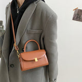 realaiot  Mini Vintage Crossbody Bag, Retro Flap Shoulder Bag, Women's Fashion Handbag & Messenger Purse