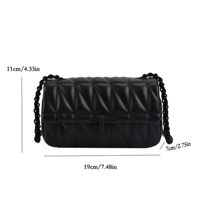 realaiot  Mini Quilted Crossbody Bag, Trendy PU Flap Shoulder Bag, Women's Luxury Handbag & Purse (19.0cm X 11.0cm X 6.99cm)