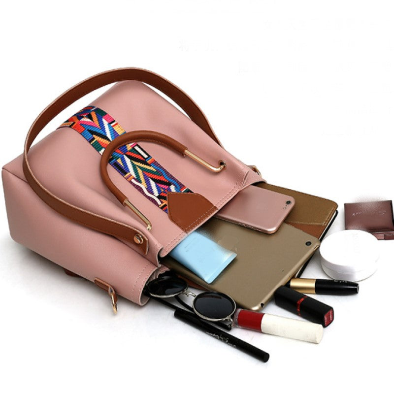realaiot  4pcs/set Fashion Top Handle Tote Bag, Trendy Shoulder Bag, Women's Casual Handbag, Crossbody Bag & Wristlet Purse
