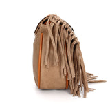 realaiot  Bohemian Tassel Crossbody Bag, Retro Suede Fringe Shoulder Bag, Hobo Saddle Purse For Women